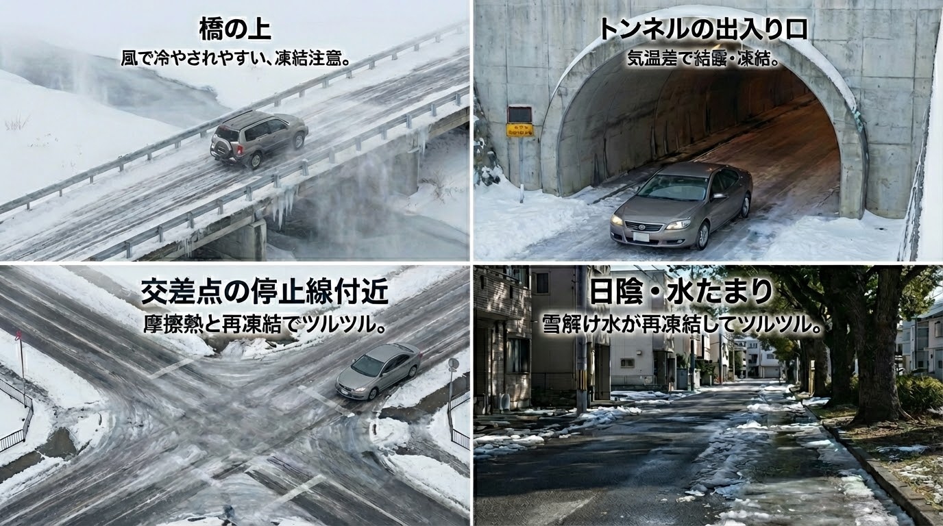 凍結しやすい場所