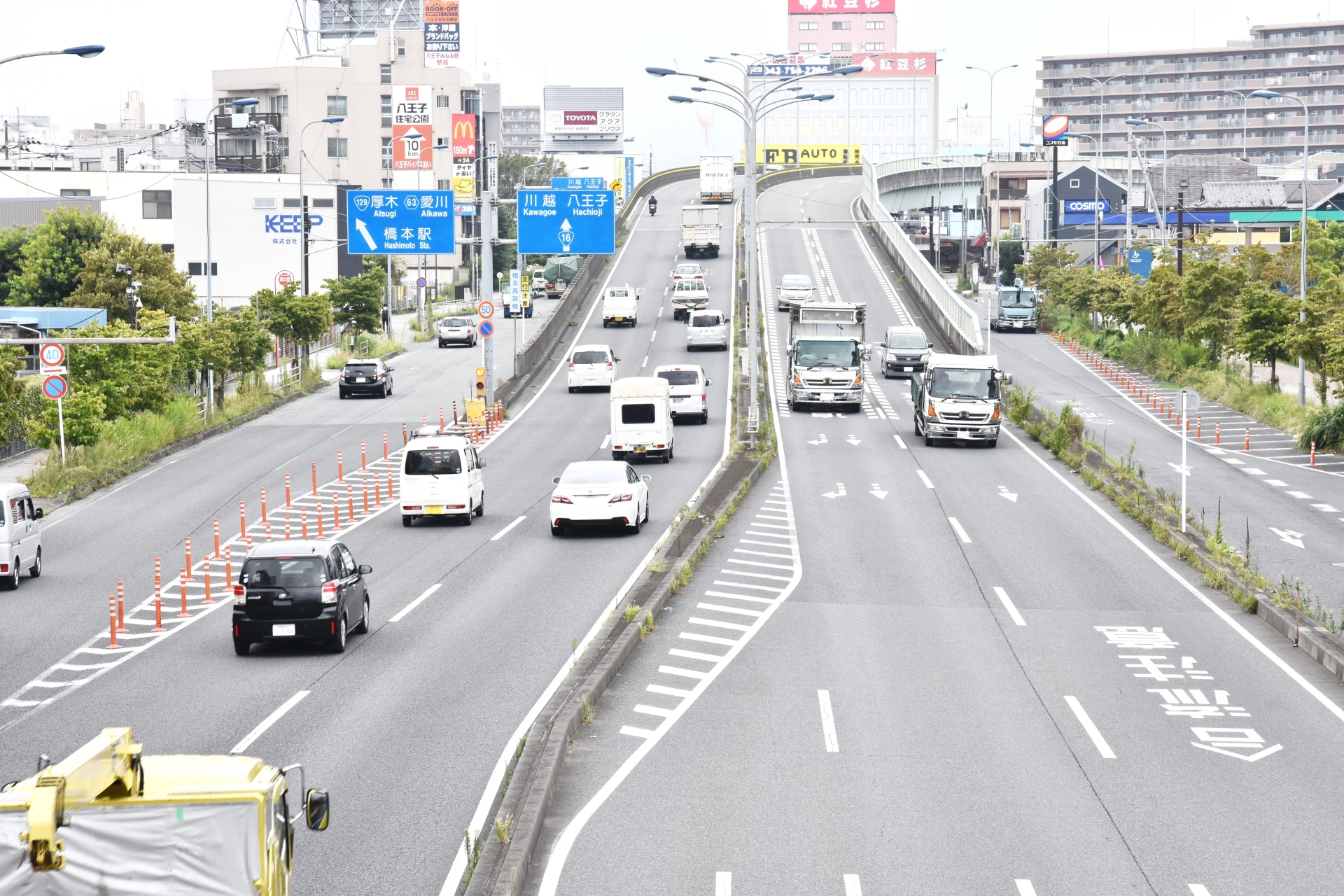 国道16号の車線変更