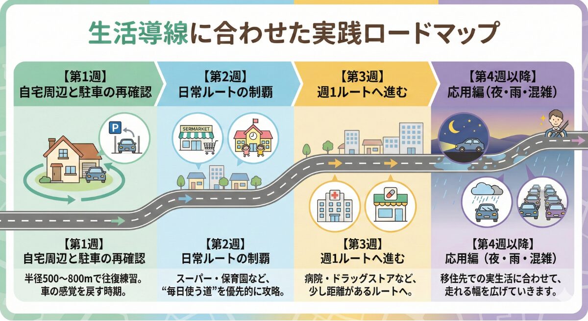 生活導線に合わせた練習ロードマップ