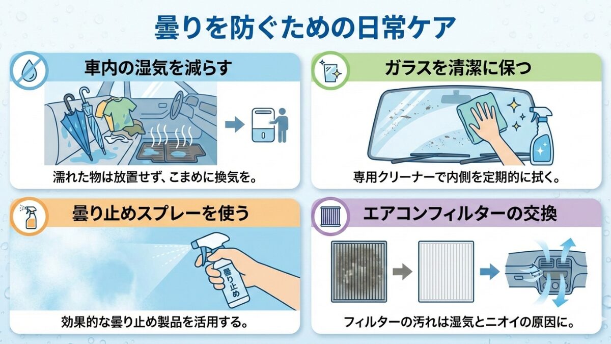 曇りを防ぐための日常ケア