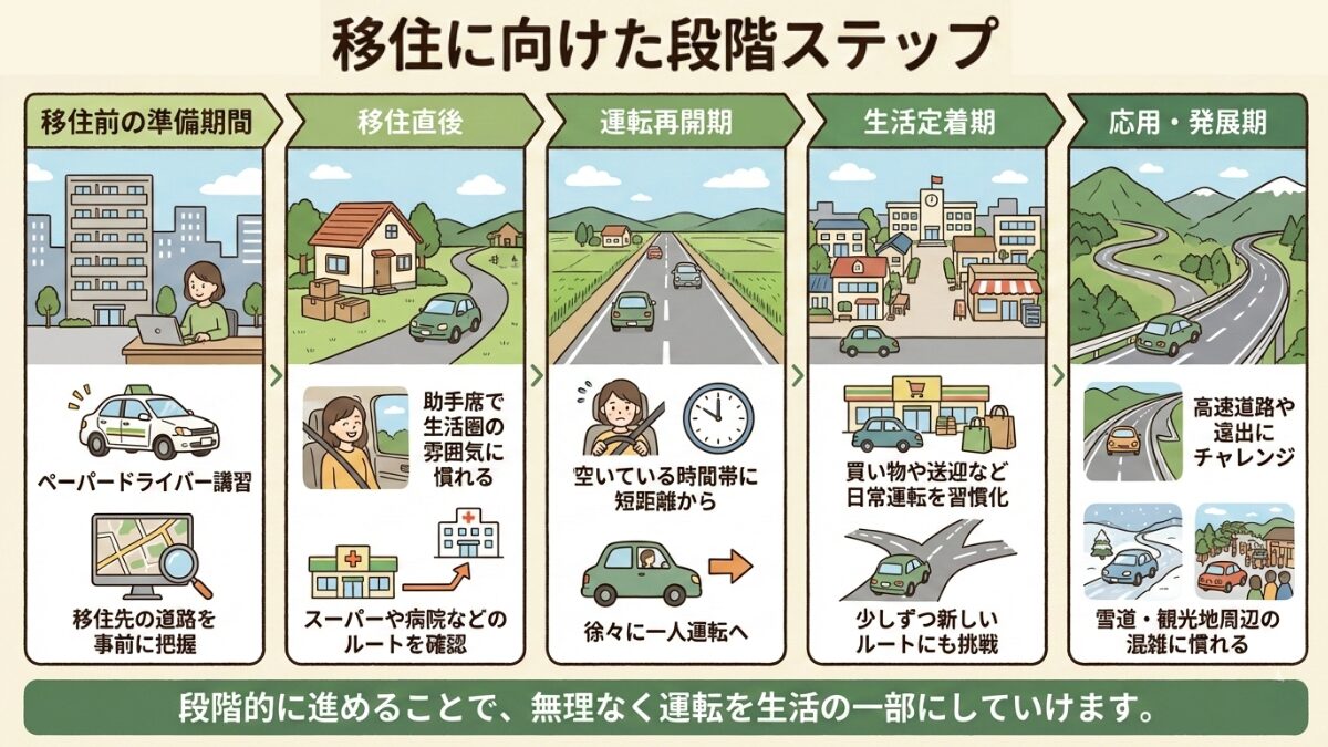 移住に向けた段階ステップ