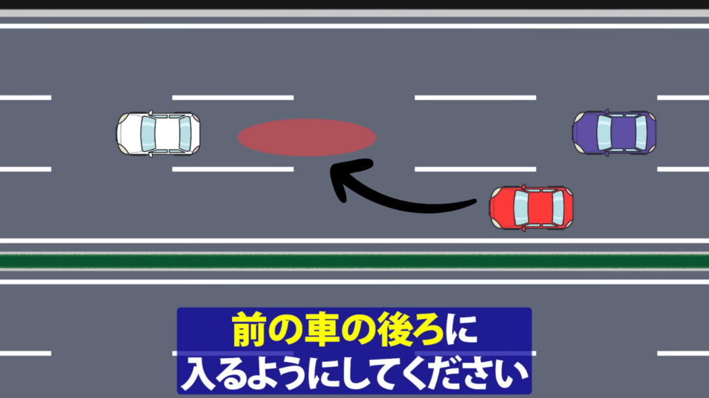 車線変更時の合流ポイント