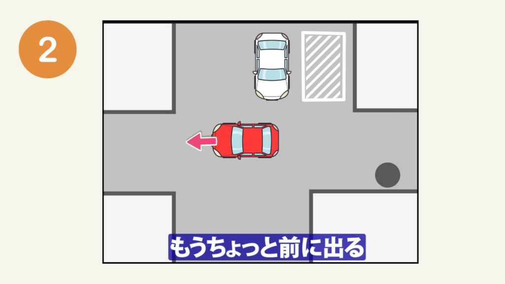 立体駐車場でのバック駐車のコツ（いつもより少し前へ余分に車を出す）