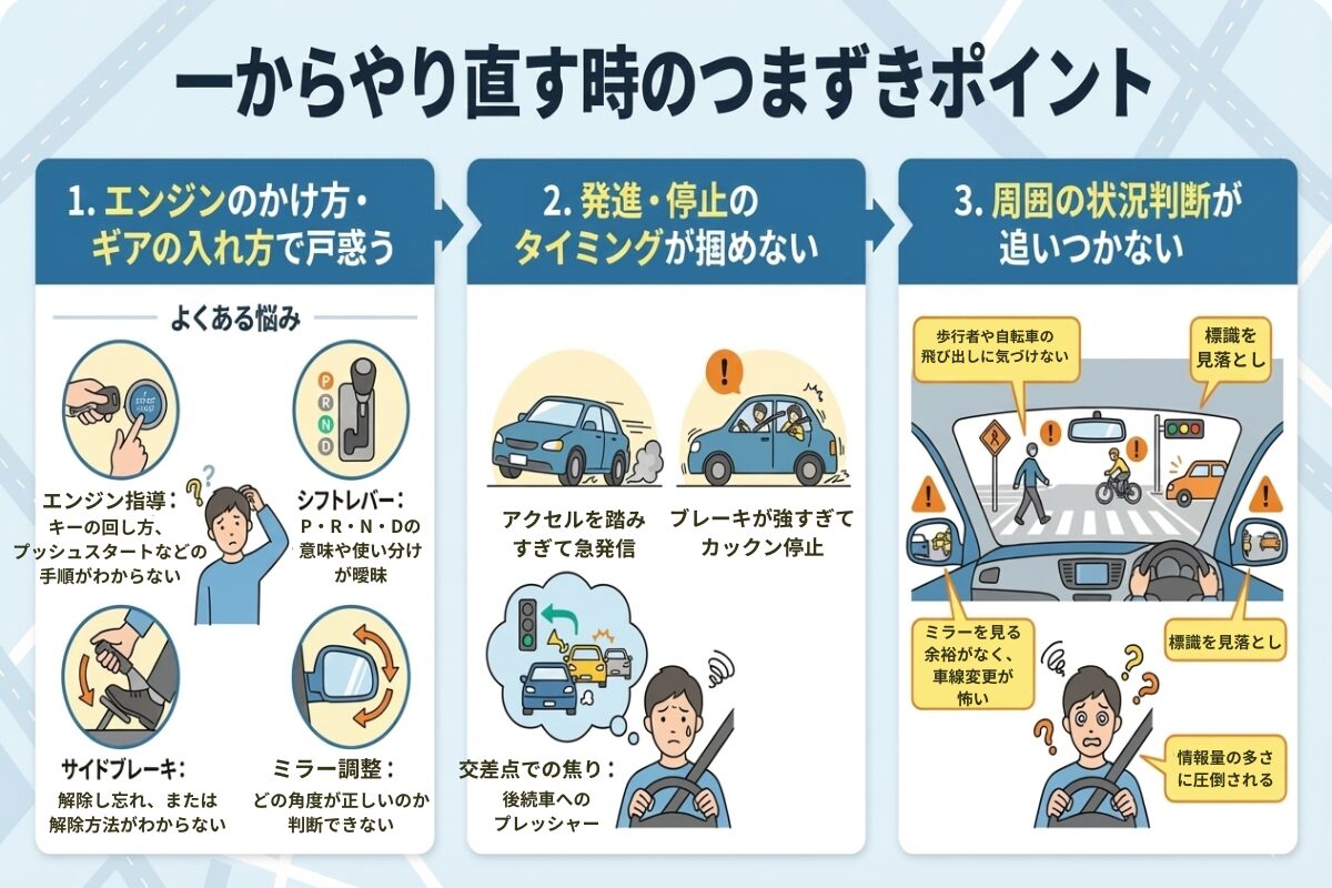 一からやり直す時のつまずきポイント