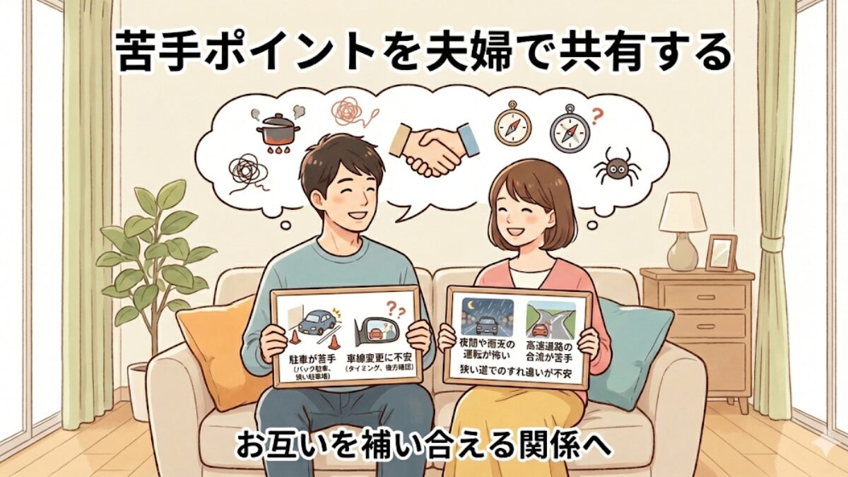 苦手ポイントを夫婦で共有する