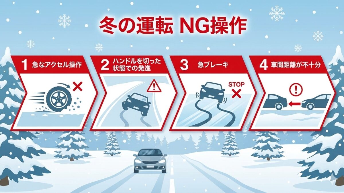 冬の運転NG操作
