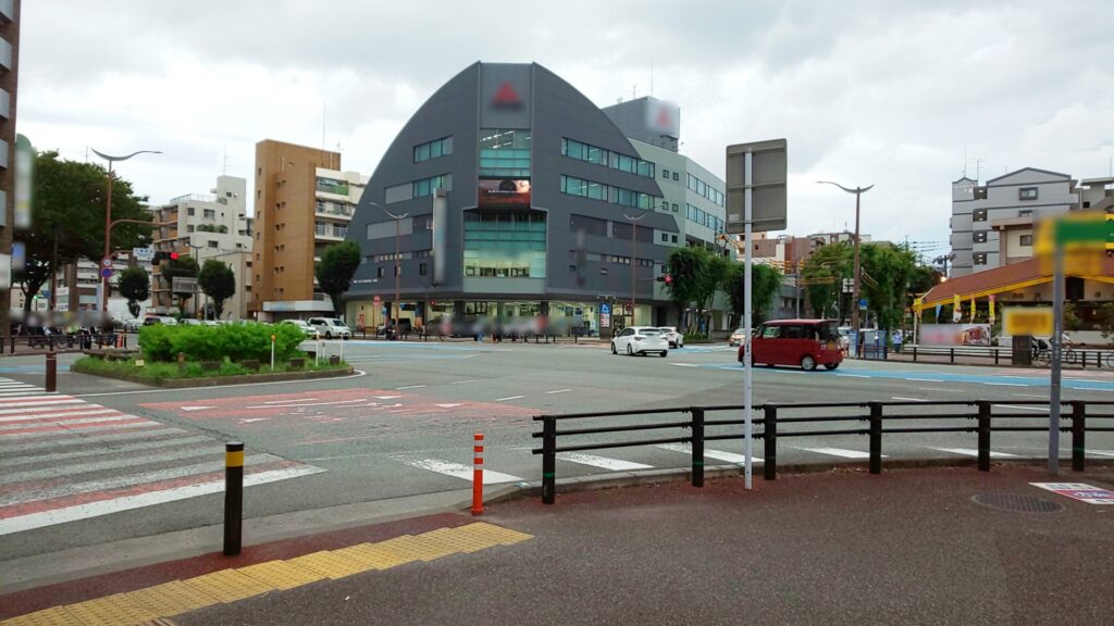 交通量の多い道路：日赤通り・高宮通り・大橋駅周辺
