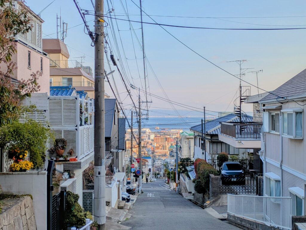 道幅が狭い住宅地エリア 六甲・篠原・摩耶周辺のイメージ